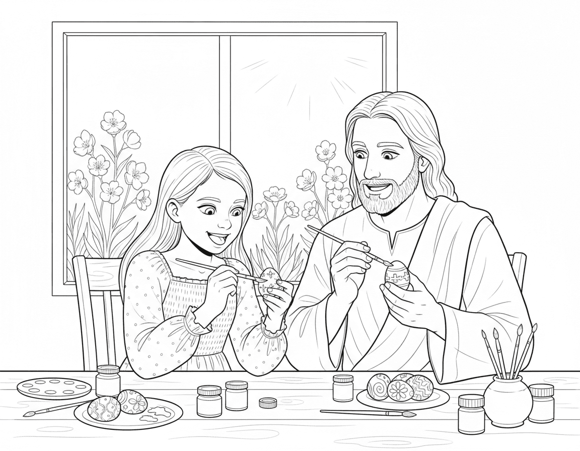 Child walking with Jesus