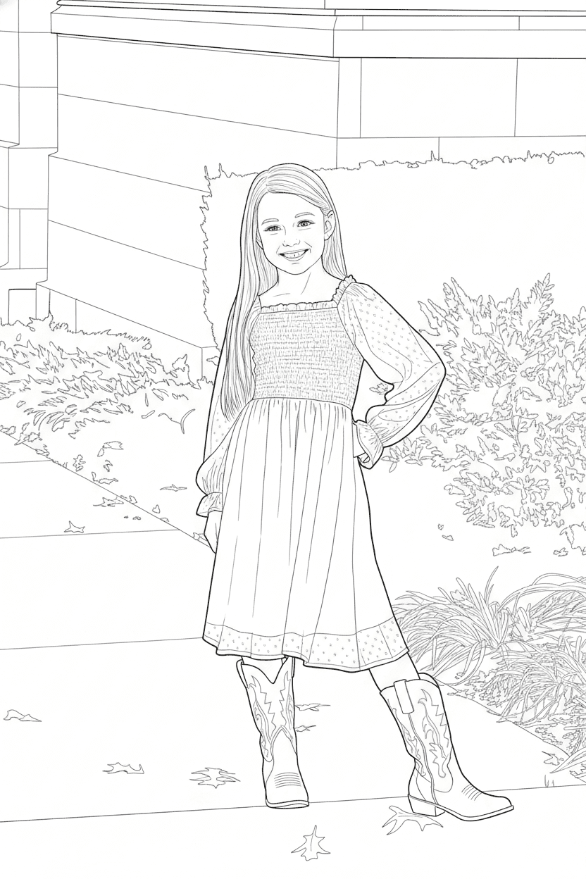 Child photo as coloring page